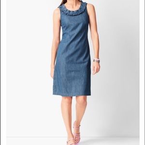 Talbots denim ruffle dress